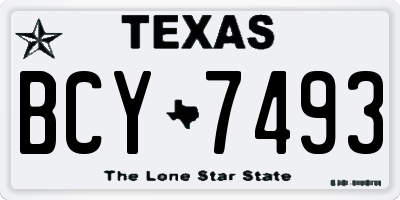 TX license plate BCY7493