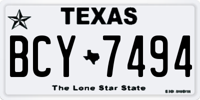 TX license plate BCY7494