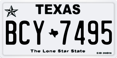 TX license plate BCY7495