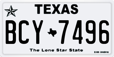 TX license plate BCY7496
