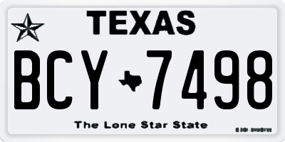 TX license plate BCY7498