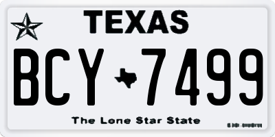 TX license plate BCY7499