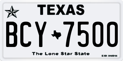 TX license plate BCY7500