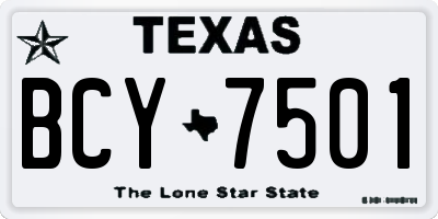 TX license plate BCY7501