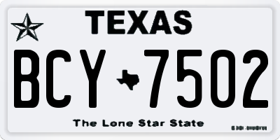 TX license plate BCY7502