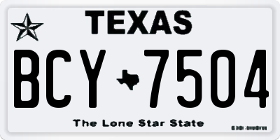 TX license plate BCY7504