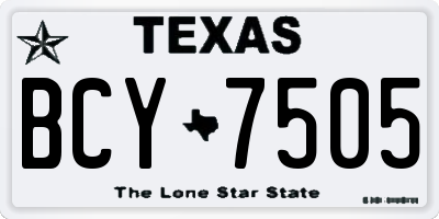 TX license plate BCY7505