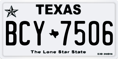 TX license plate BCY7506