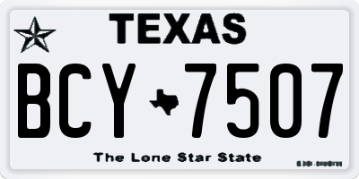 TX license plate BCY7507