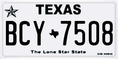 TX license plate BCY7508