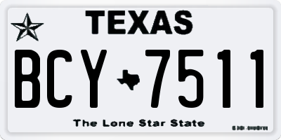 TX license plate BCY7511