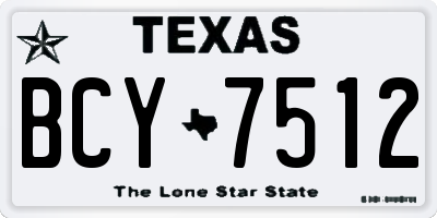 TX license plate BCY7512