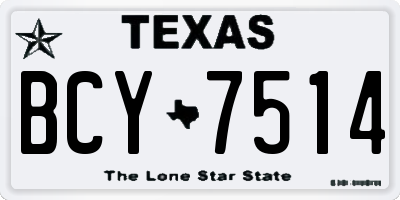 TX license plate BCY7514
