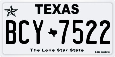 TX license plate BCY7522