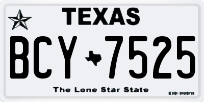TX license plate BCY7525