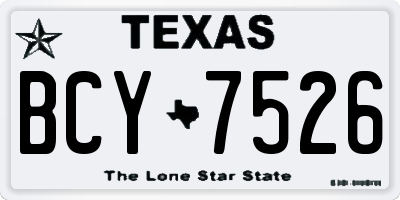 TX license plate BCY7526