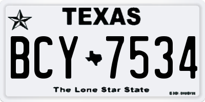 TX license plate BCY7534