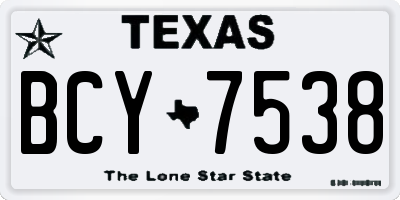TX license plate BCY7538