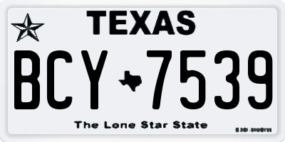 TX license plate BCY7539