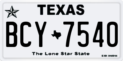 TX license plate BCY7540