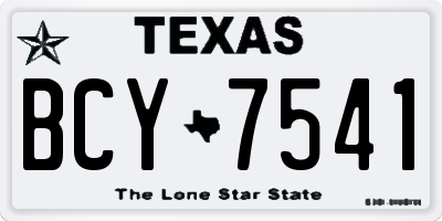 TX license plate BCY7541