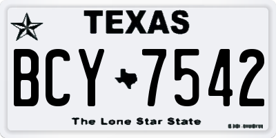 TX license plate BCY7542