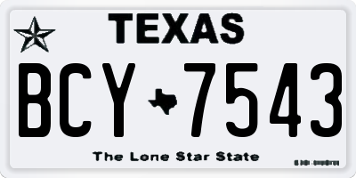 TX license plate BCY7543