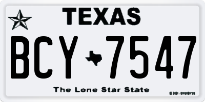 TX license plate BCY7547