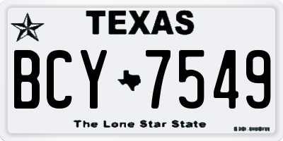 TX license plate BCY7549