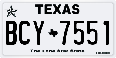 TX license plate BCY7551