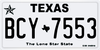 TX license plate BCY7553