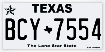 TX license plate BCY7554