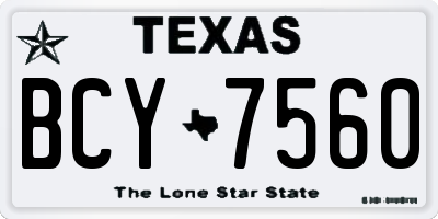 TX license plate BCY7560