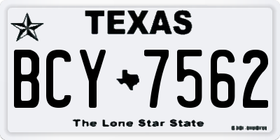 TX license plate BCY7562
