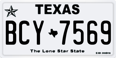 TX license plate BCY7569