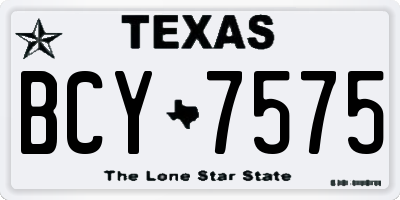 TX license plate BCY7575