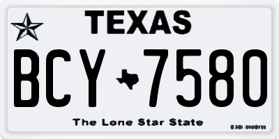 TX license plate BCY7580