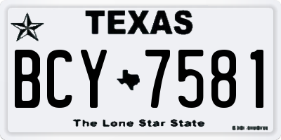 TX license plate BCY7581