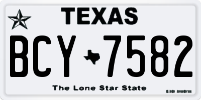 TX license plate BCY7582