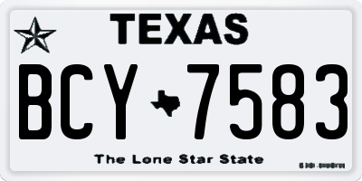 TX license plate BCY7583