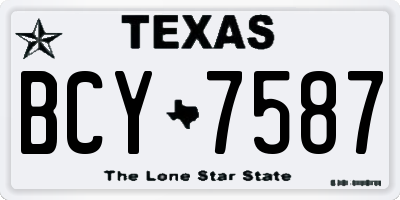 TX license plate BCY7587