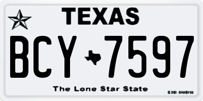 TX license plate BCY7597