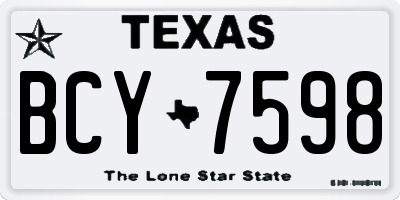 TX license plate BCY7598