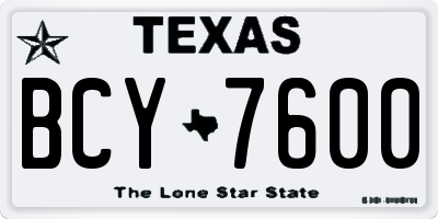 TX license plate BCY7600