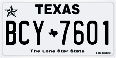 TX license plate BCY7601