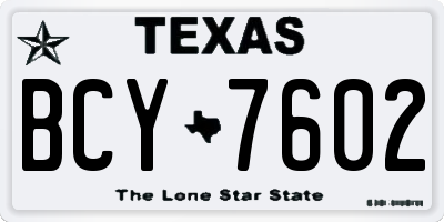 TX license plate BCY7602
