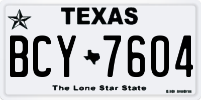 TX license plate BCY7604