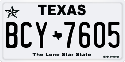 TX license plate BCY7605
