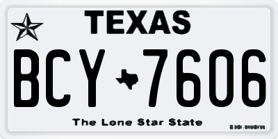 TX license plate BCY7606
