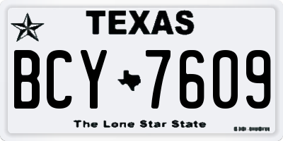 TX license plate BCY7609